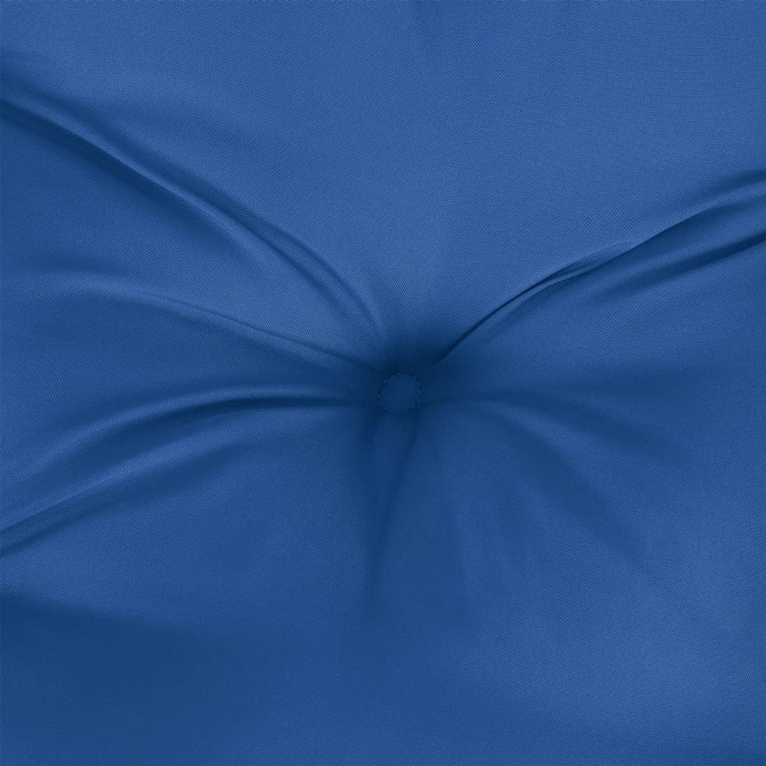 The Living Store Palletkussen - koningsblauw - 60 x 60 x 12 cm - waterafstotend