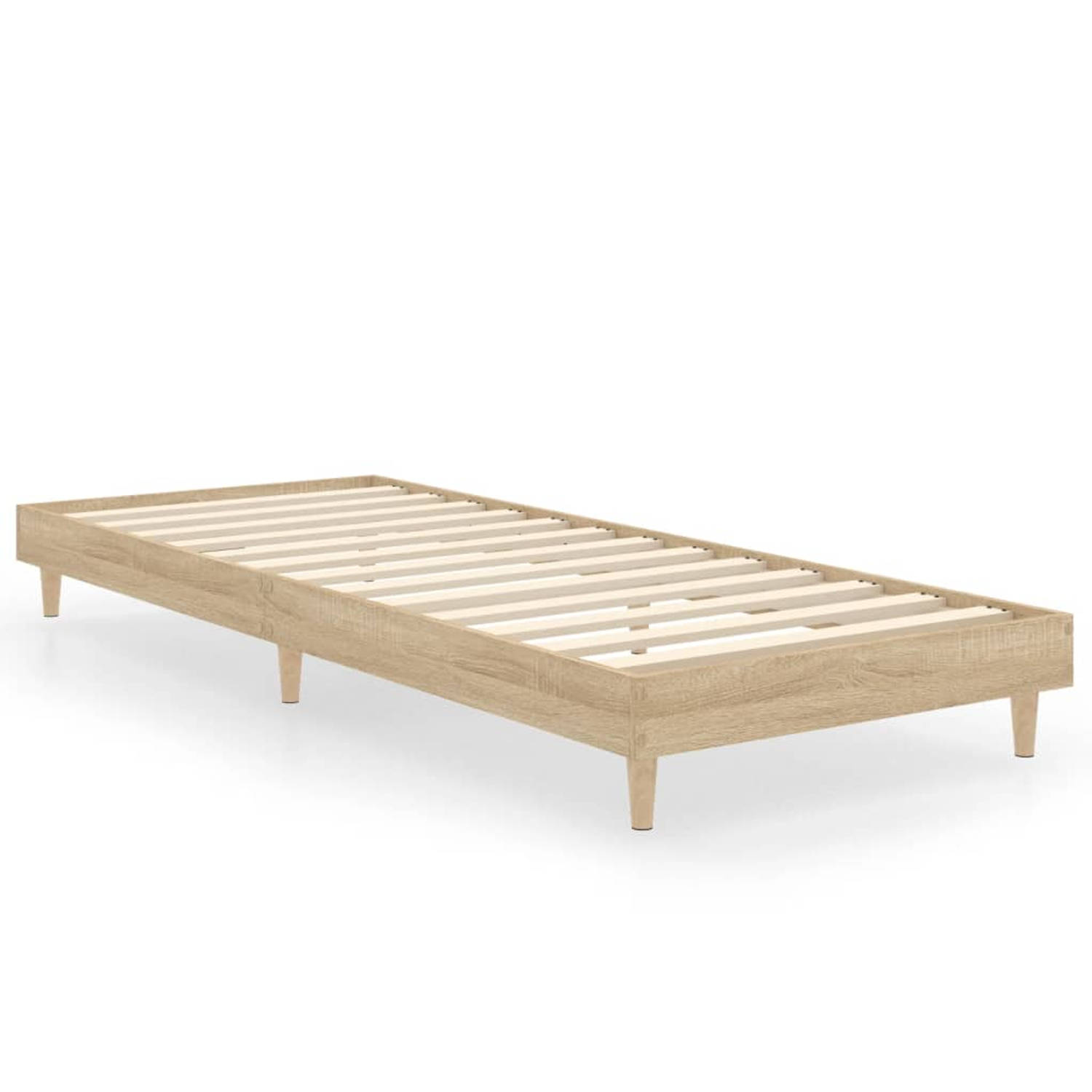 The Living Store Bedframe Sonoma Eiken - 193 x 78 x 20 cm - Duurzaam hout - Ondersteunende poten - Multiplex