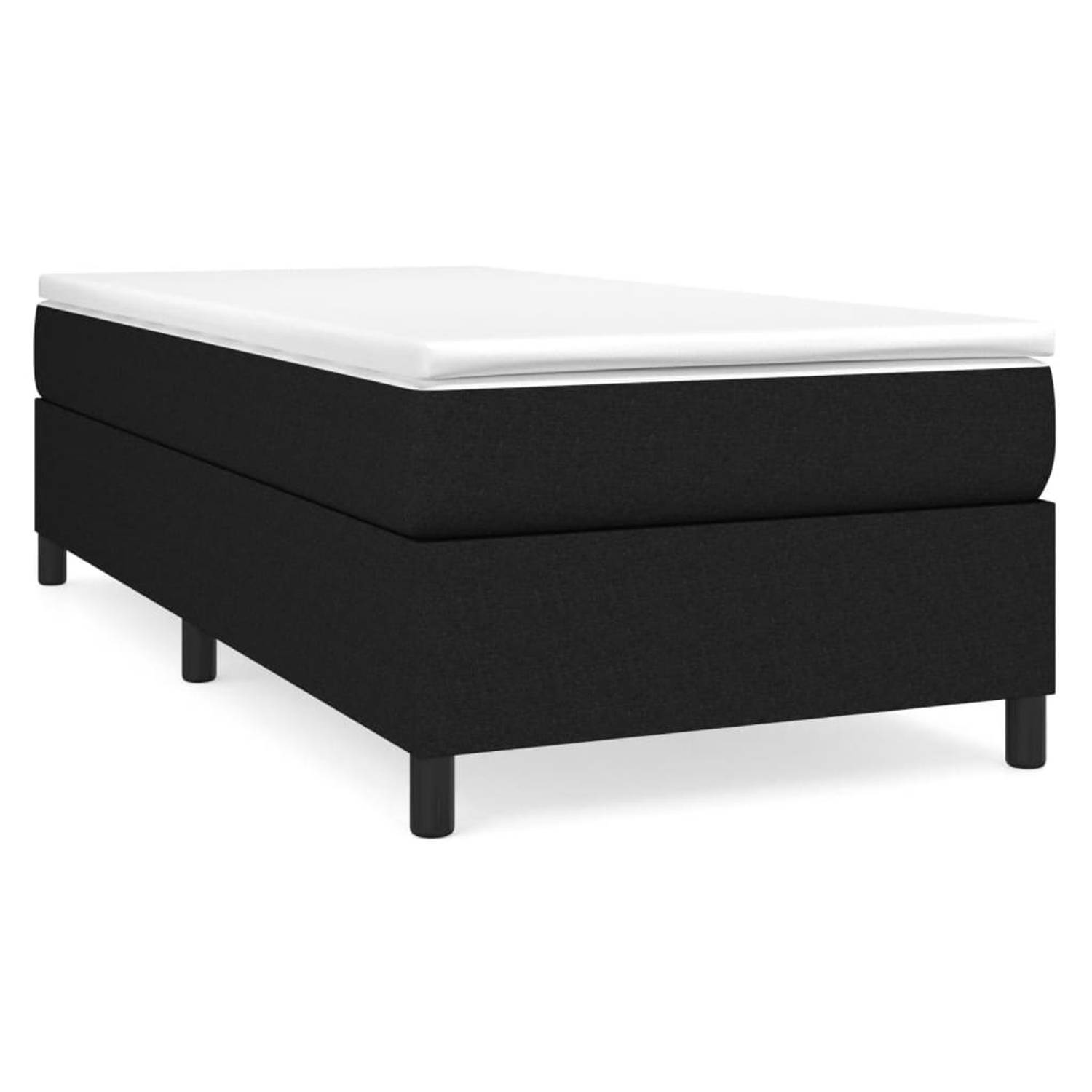 The Living Store Boxspring met matras stof zwart 80x200 cm - Boxspring - Boxsprings - Bed - Slaapmeubel - Boxspringbed - Boxspring Bed - Eenpersoonsbed - Bed Met Matras - Bedframe