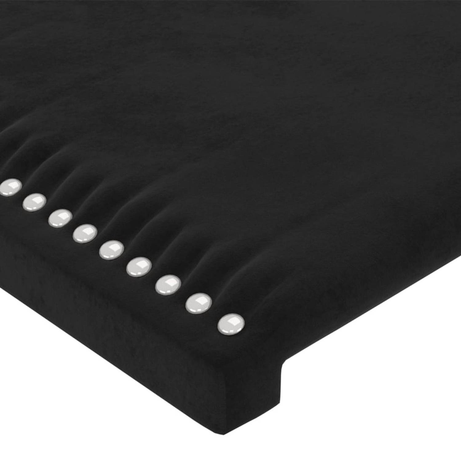 The Living Store Bedframe met hoofdeinde fluweel zwart 90x200 cm - Bed