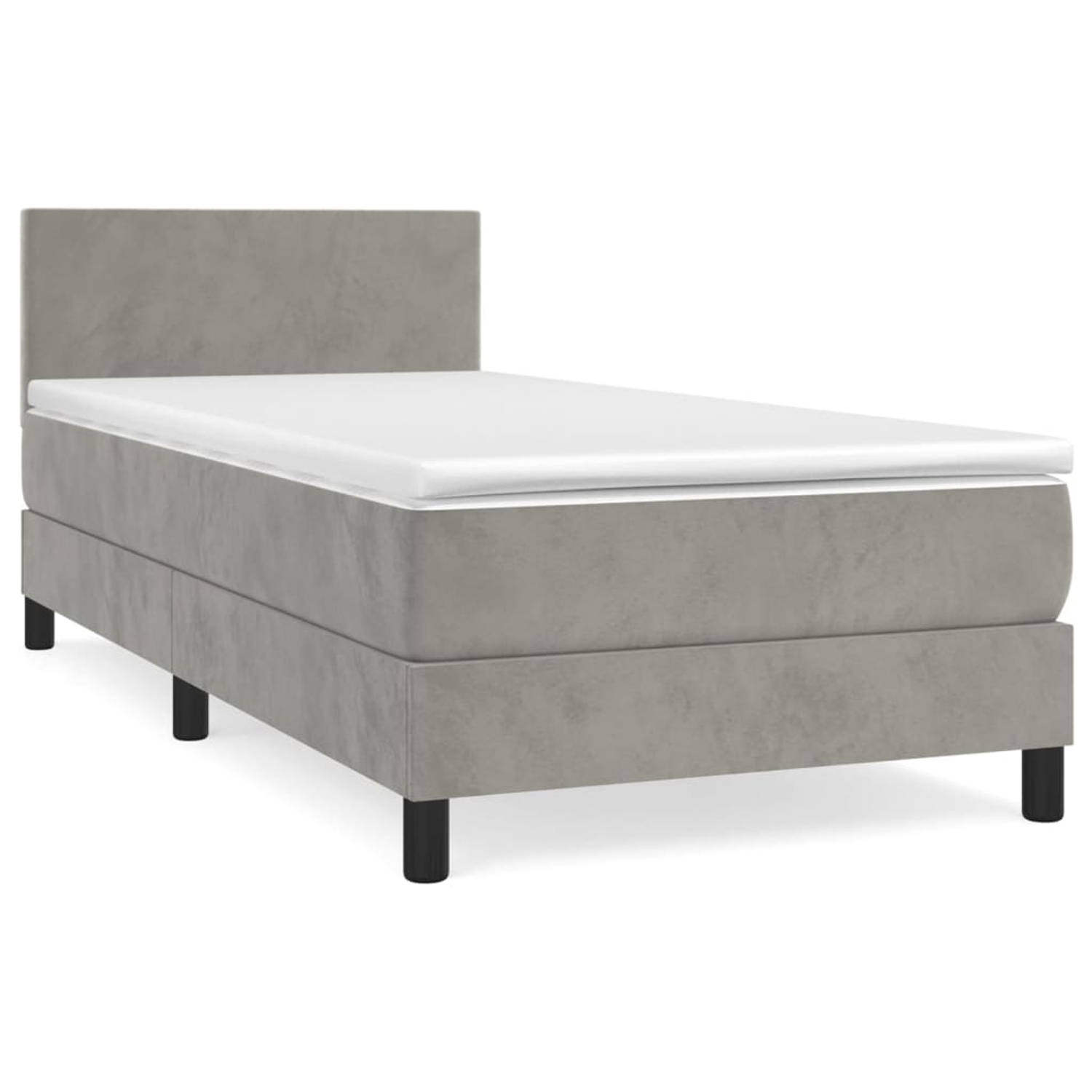 The Living Store Bed - Boxspringbed 100x200 cm - Zacht fluweel