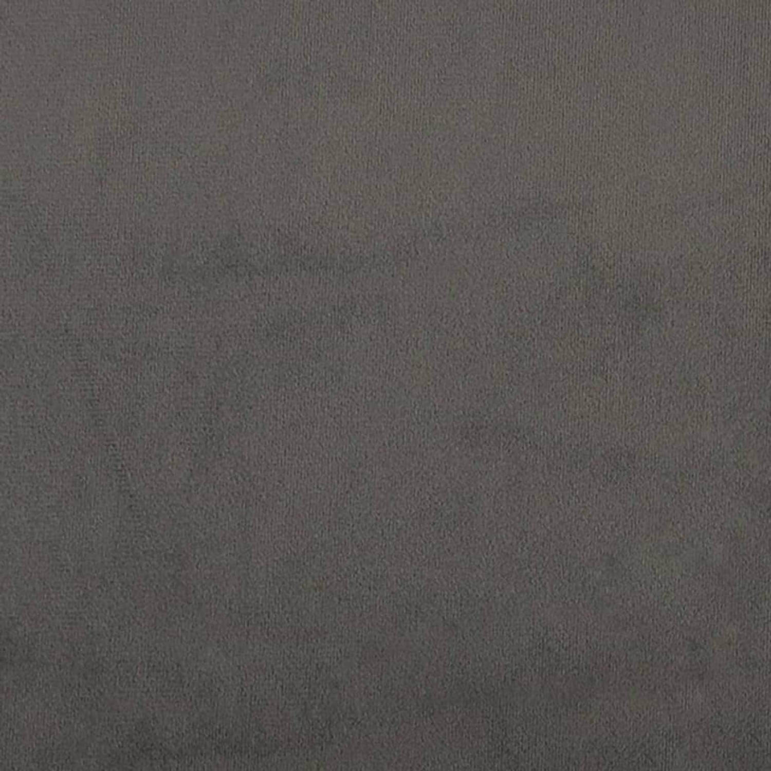 The Living Store Klassiek hoofdbord Donkergrijs - 203 x 23 x 78/88 cm - Fluwelen stof - Verstelbare hoogte - Stevige poten