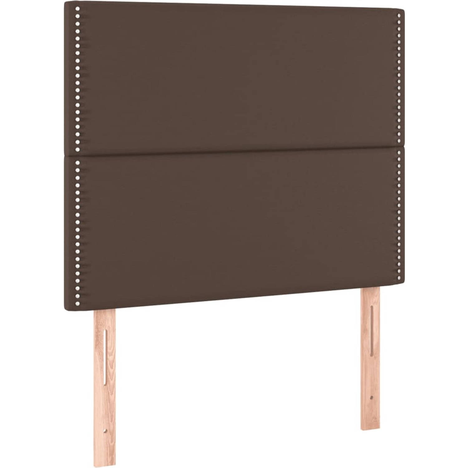 The Living Store Bedframe - Hoogwaardig Kunstleren Bedframe 193x93x118/128cm - Verstelbaar Hoofdeind - Stabiele Poten - Bruin