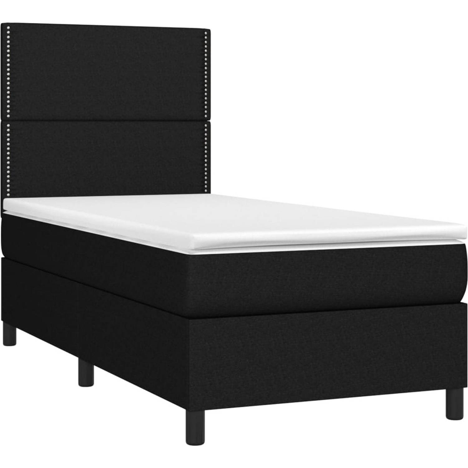 The Living Store Boxspring Bed - Pocketvering matras - Middelharde ondersteuning - Huidvriendelijk topmatras - 203 x 90 x 118/128 cm