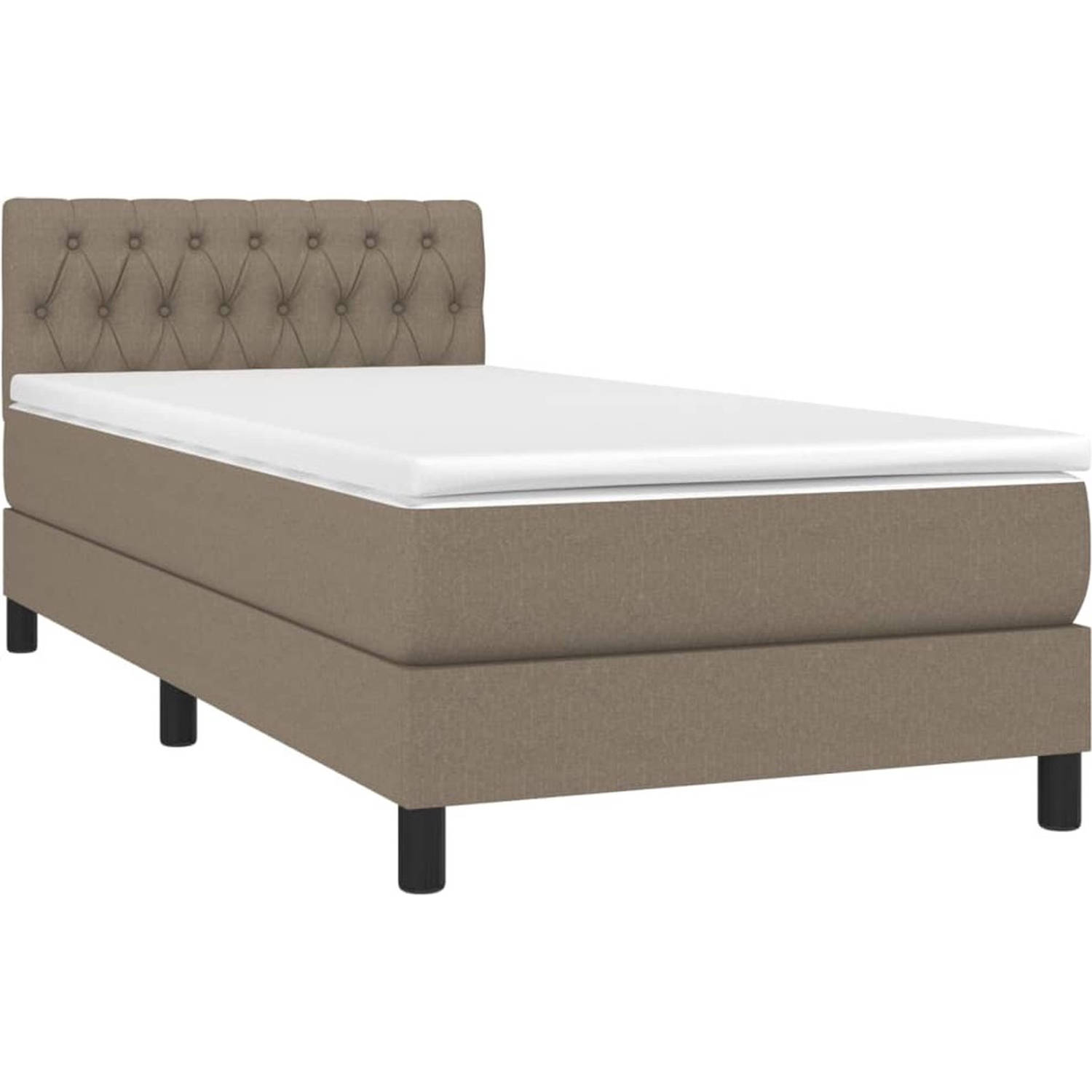 The Living Store Boxspringbed - Pocketvering - 100x200 cm - Taupe