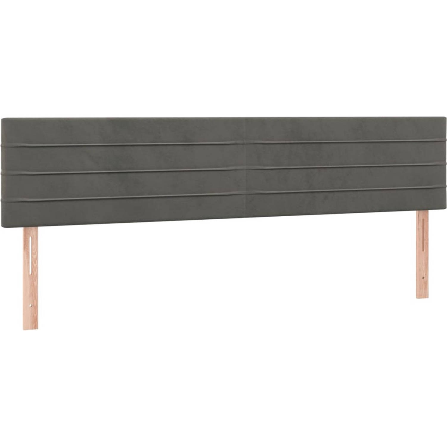 The Living Store Boxspring Bed - Donkergrijs - 203 x 180 x 78/88 cm - LED-verlichting - Pocketvering matras - Huidvriendelijk topmatras - Inclusief montagehandleiding