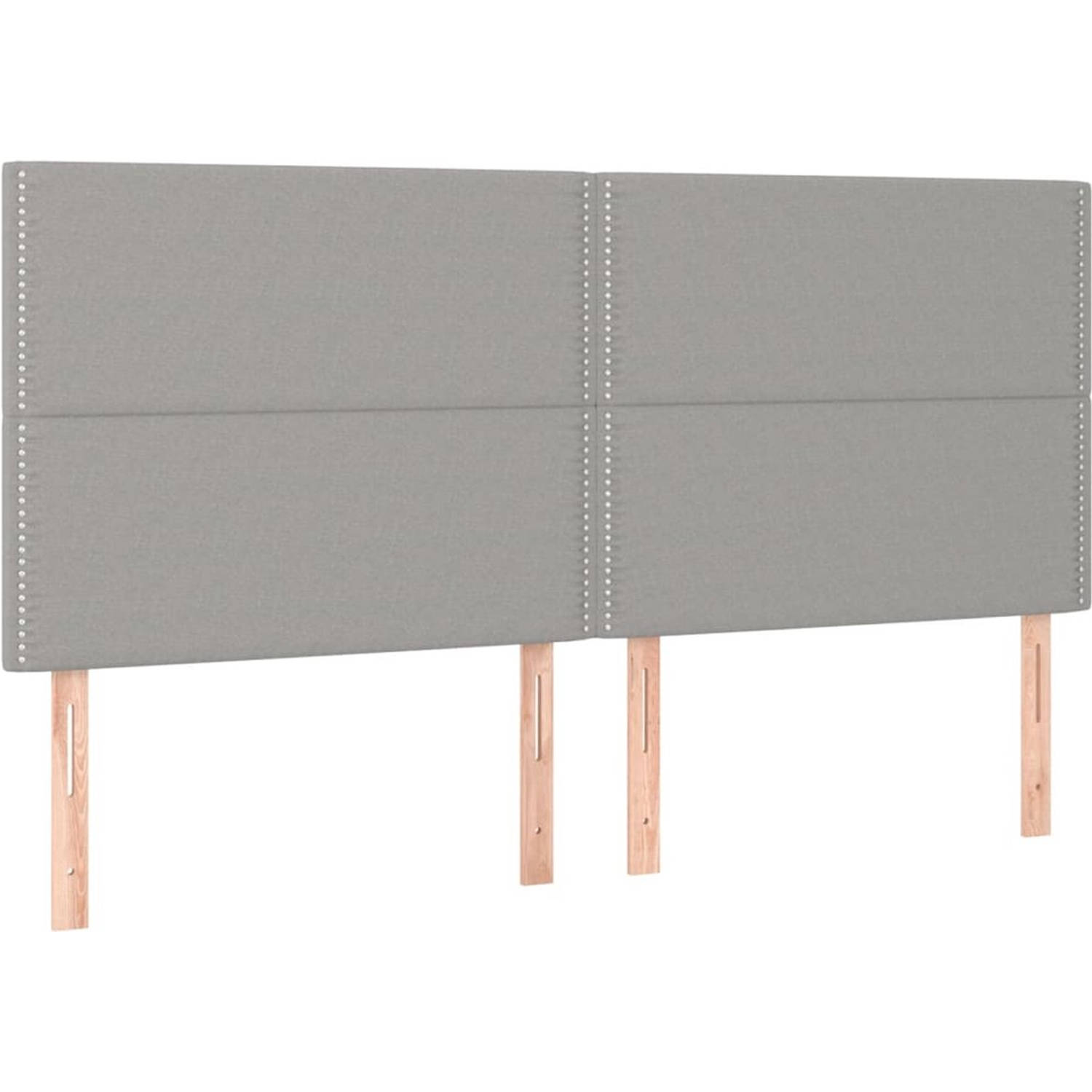 The Living Store Boxspringbed - Pocketvering Matras - Middelharde Ondersteuning - Lichtgrijs - 180 x 200 x 118/128 cm