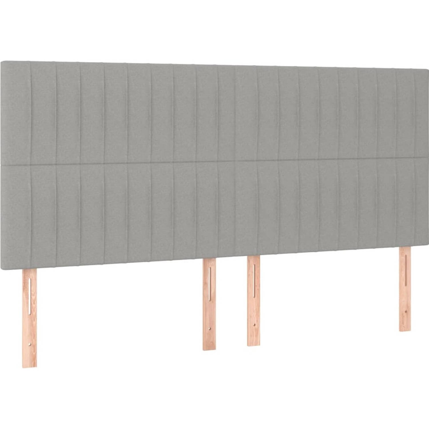The Living Store Bedframe - Lichtgrijs - 203 x 206 x 118/128 cm - Geschikt voor 200 x 200 cm matras - Verstelbaar hoofdeind - Duurzaam materiaal