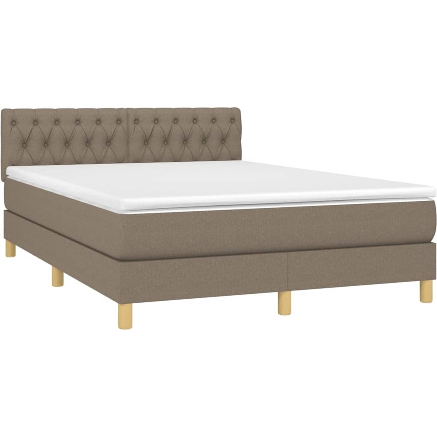 The Living Store Bed LED Boxspring - 193 x 144 x 78/88 cm - Pocketvering matras - Huidvriendelijk topmatras -