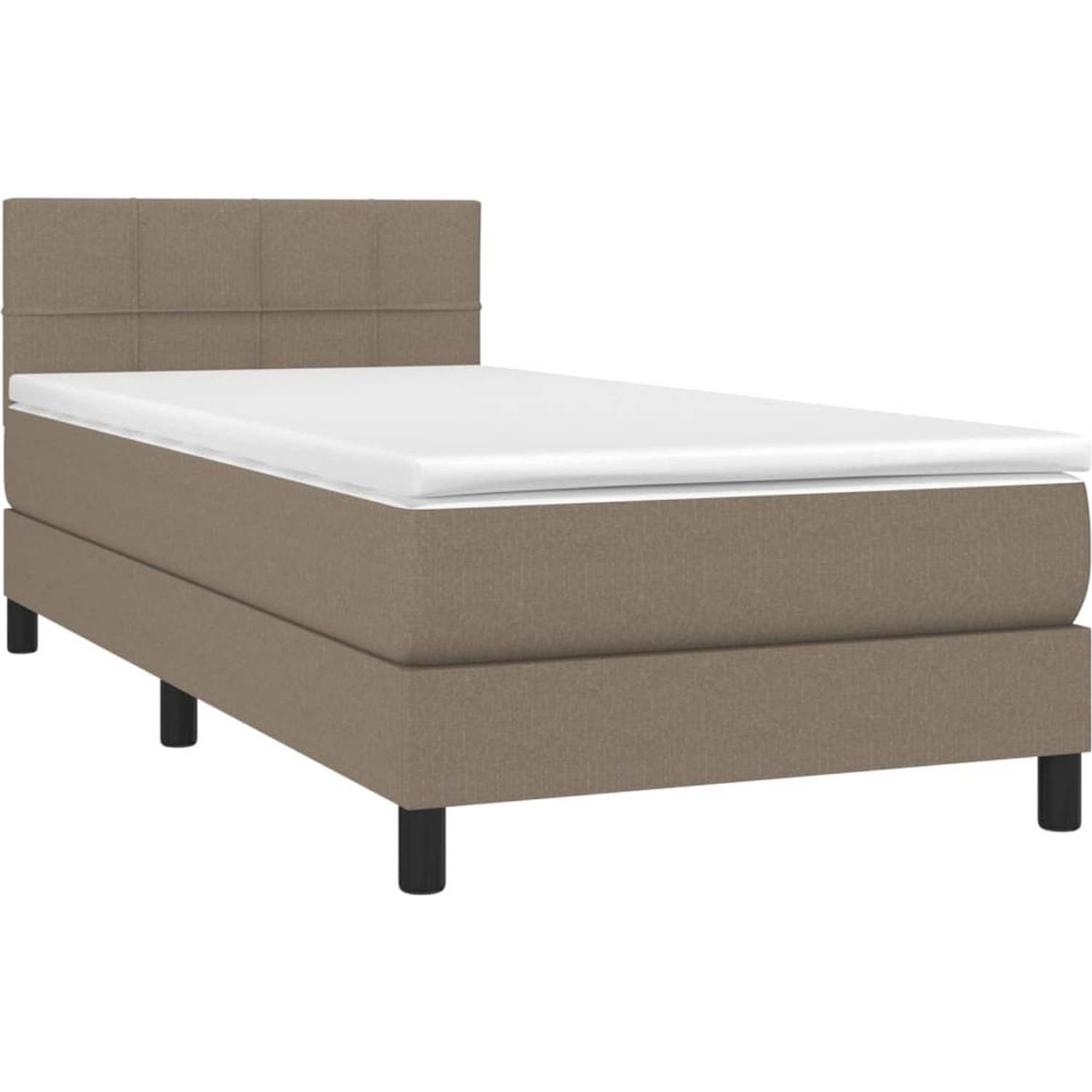 The Living Store Boxspringbed - Pocketvering 90x200 - Taupe stof