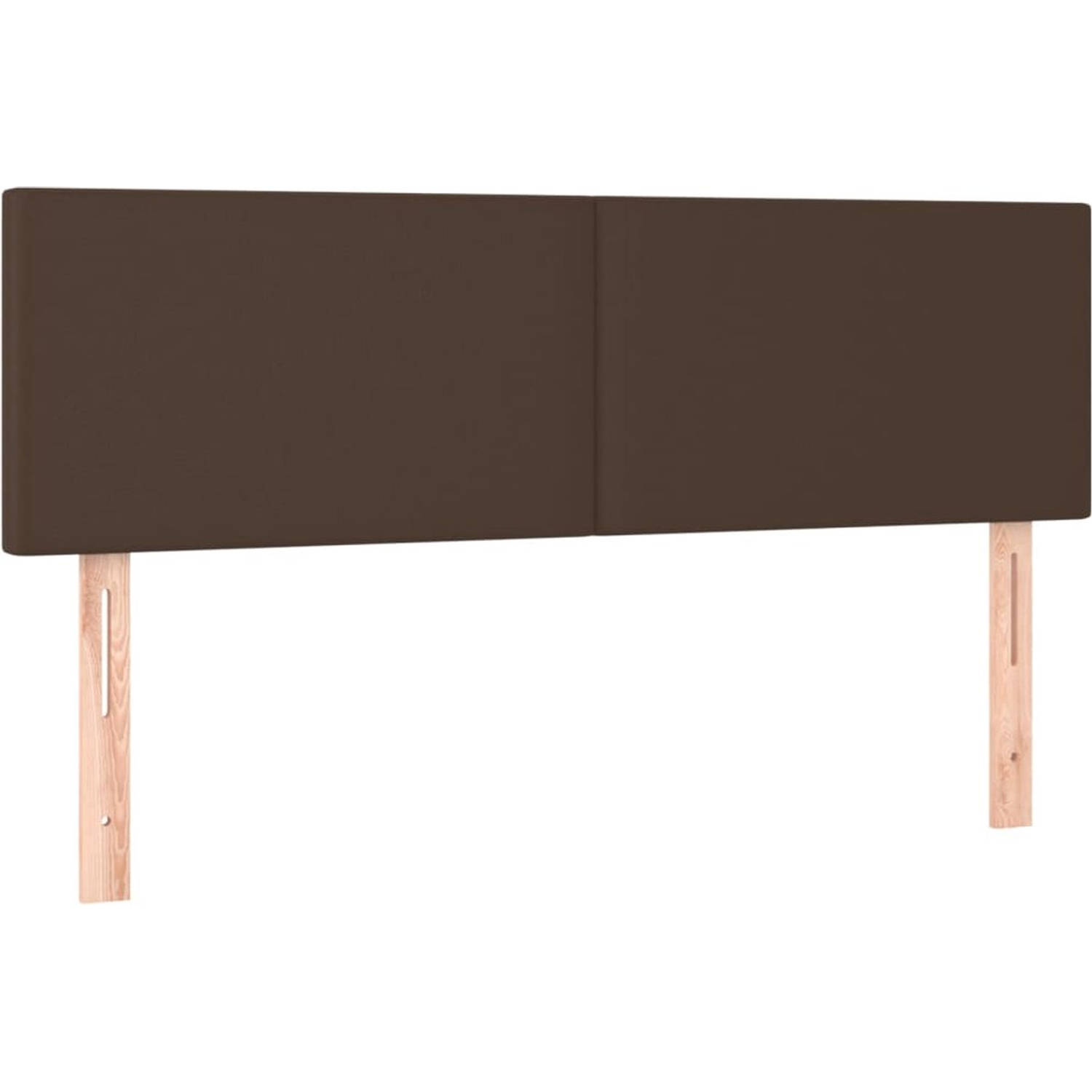 The Living Store Boxspringbed - Duurzaam kunstleer - Praktisch hoofdbord - Pocketvering matras - Middelharde ondersteuning - Huidvriendelijk topmatras - Bruin - 203x147x78/88cm - 1