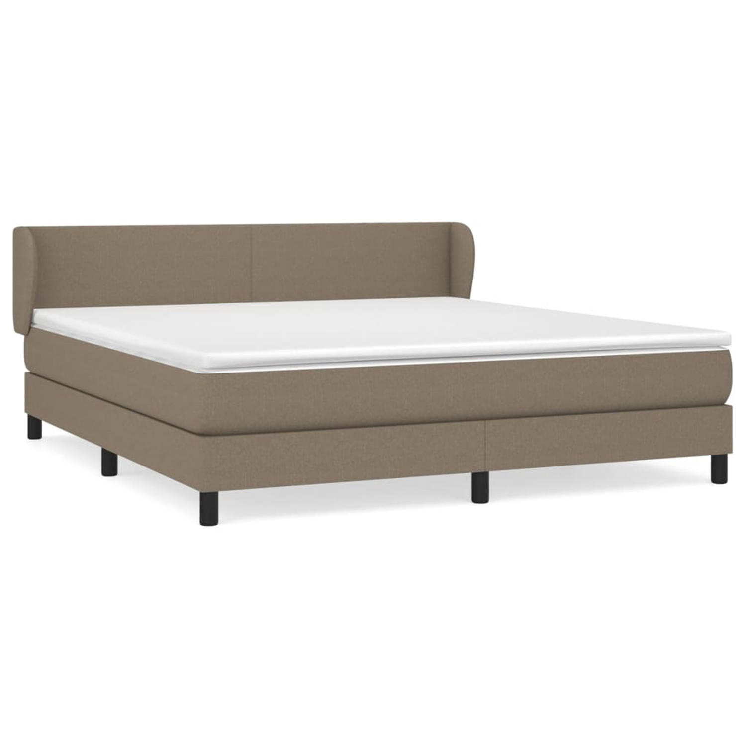 The Living Store Boxspring met matras stof taupe 180x200 cm - Boxspring - Boxsprings - Bed - Slaapmeubel - Boxspringbed - Boxspring Bed - Tweepersoonsbed - Bed Met Matras - Bedfram