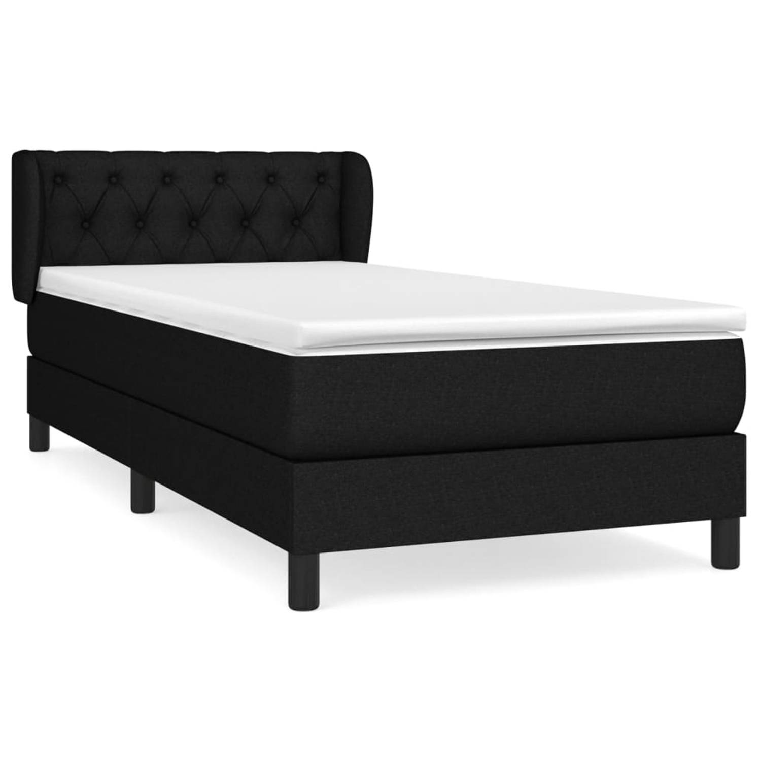 The Living Store Boxspring met matras stof zwart 80x200 cm - Boxspring - Boxsprings - Bed - Slaapmeubel - Boxspringbed - Boxspring Bed - Tweepersoonsbed - Bed Met Matras - Bedframe