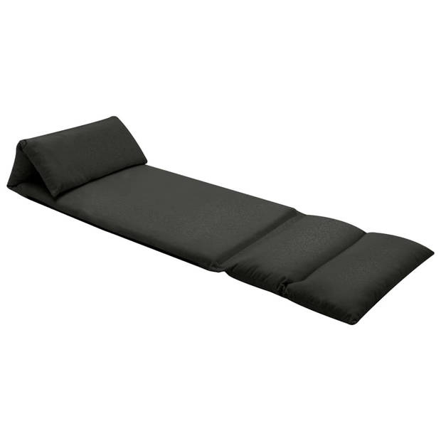 The Living Store Vloerstoel - Loungebed - Zwart 216x56x9 cm