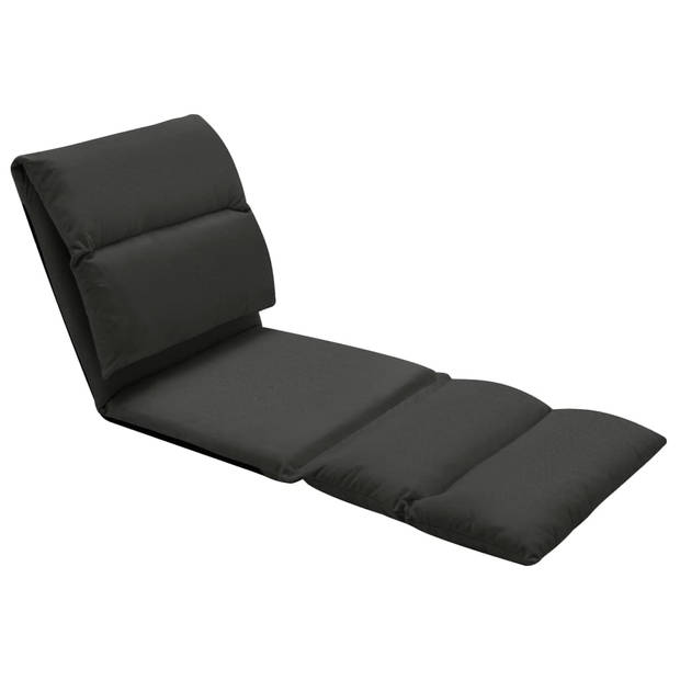 The Living Store Vloerstoel - Loungebed - Zwart 216x56x9 cm