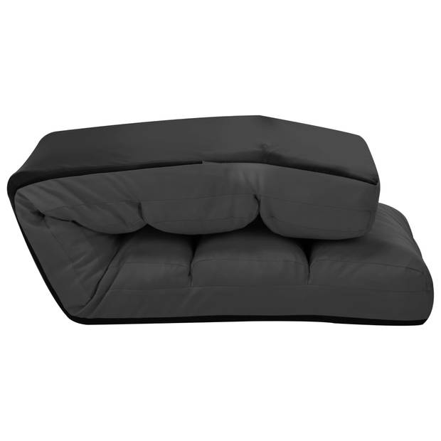 The Living Store Vloerstoel Loungebed - Kunstleer - 175x56x20 cm - Antraciet