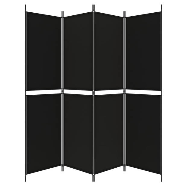 vidaXL Kamerscherm met 4 panelen 200x200 cm stof zwart