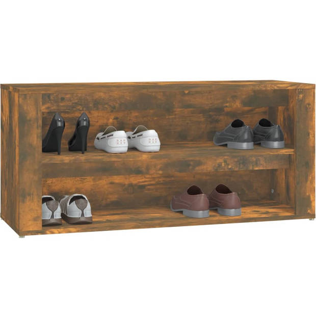 The Living Store Schoenenrek - Hout - 100 x 35 x 45 cm - Sonoma Eiken