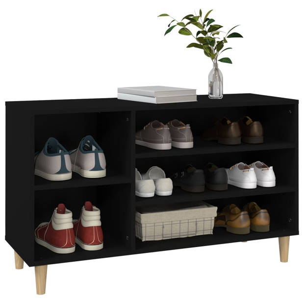 The Living Store Schoenenkast - Zwart - 102 x 36 x 60 cm - Hoogwaardig materiaal