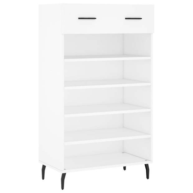 The Living Store Schoenenkast - Wit - 60 x 35 x 105 cm - Duurzaam - Opbergruimte - Stabiel blad