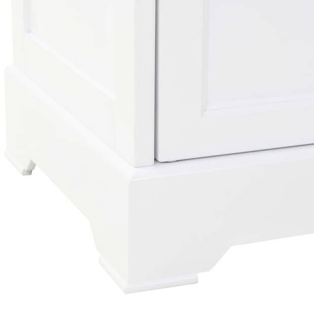 The Living Store Buffetkast - Wit - 80 x 40 x 180 cm - MDF en metaal