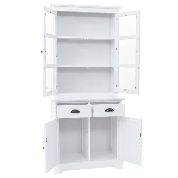 The Living Store Buffetkast - Wit - 80 x 40 x 180 cm - MDF en metaal