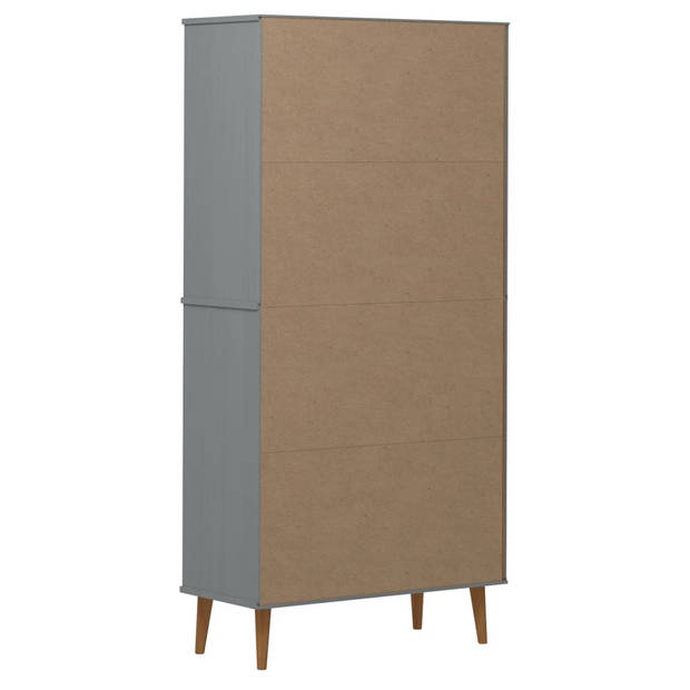 vidaXL Boekenkast MOLDE 85x35x170,5 cm massief grenenhout grijs