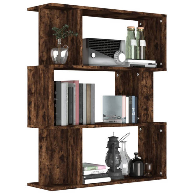 The Living Store Boekenkast - Gerookt eiken - 80 x 24 x 96 cm - Duurzaam - Veelzijdig - Eenvoudig schoon te maken -