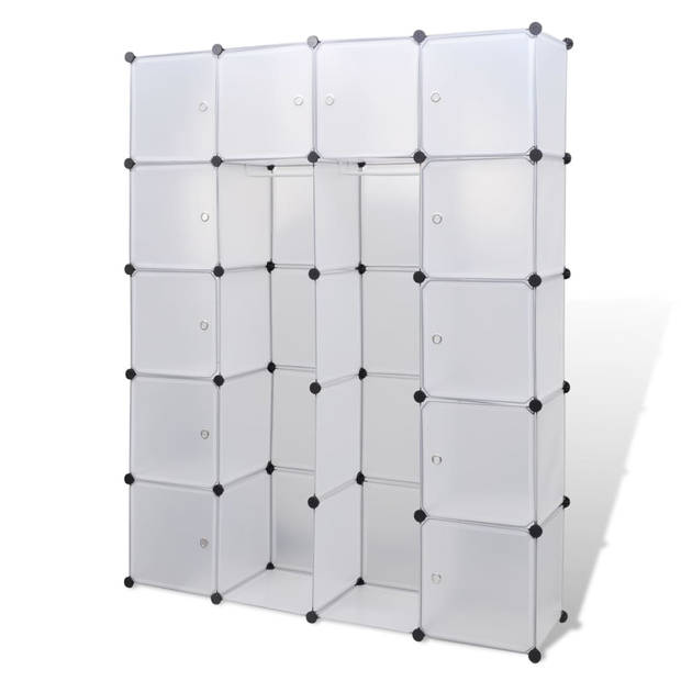 The Living Store Modulaire Kast - Kunststof - 37 x 146 x 180.5 cm - Wit