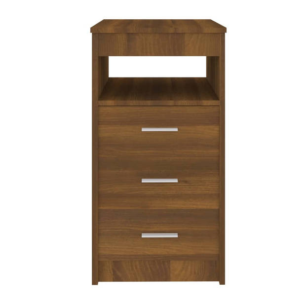 The Living Store Kast Compact - Bruineiken - 40x50x76cm - 3 lades en 1 bovenschap