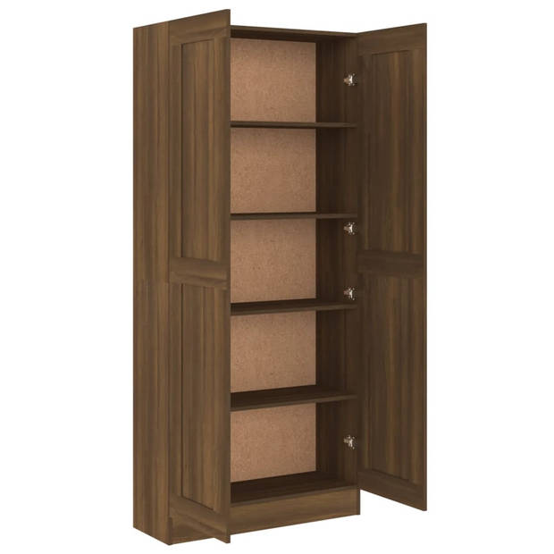 vidaXL Boekenkast 82,5x30,5x185,5 cm bewerkt hout bruin eikenkleur