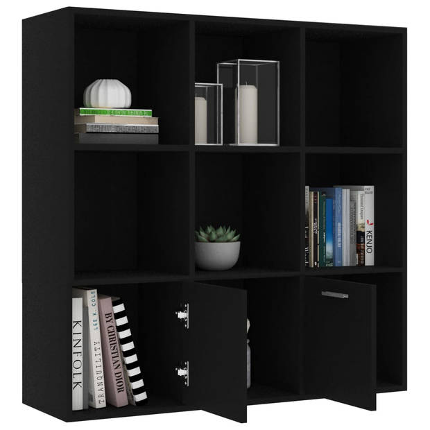 The Living Store Boekenkast Classic - 98 x 30 x 98 cm - Zwart