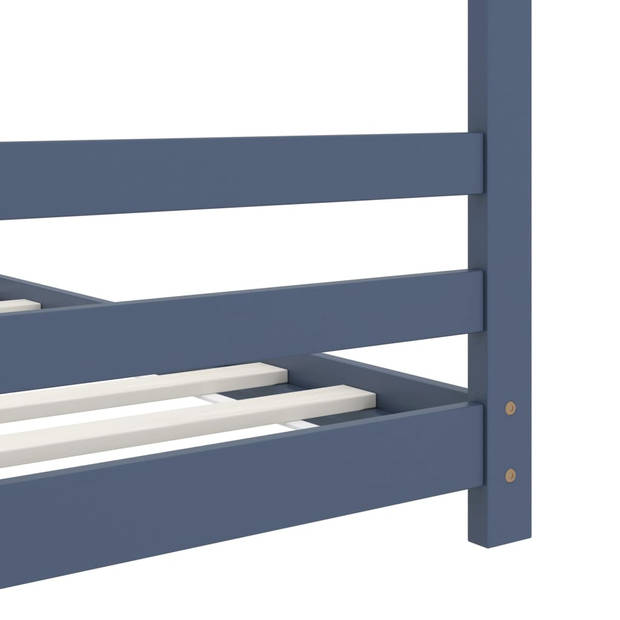 vidaXL Kinderbedframe massief grenenhout grijs 80x160 cm