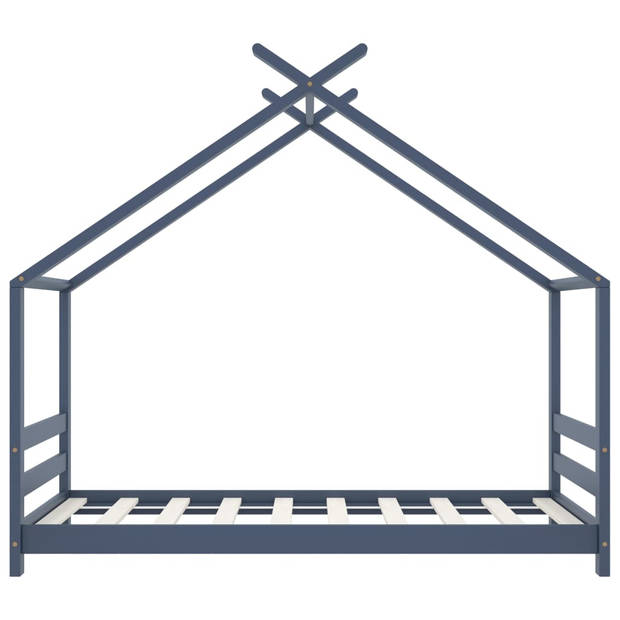 vidaXL Kinderbedframe massief grenenhout grijs 80x160 cm