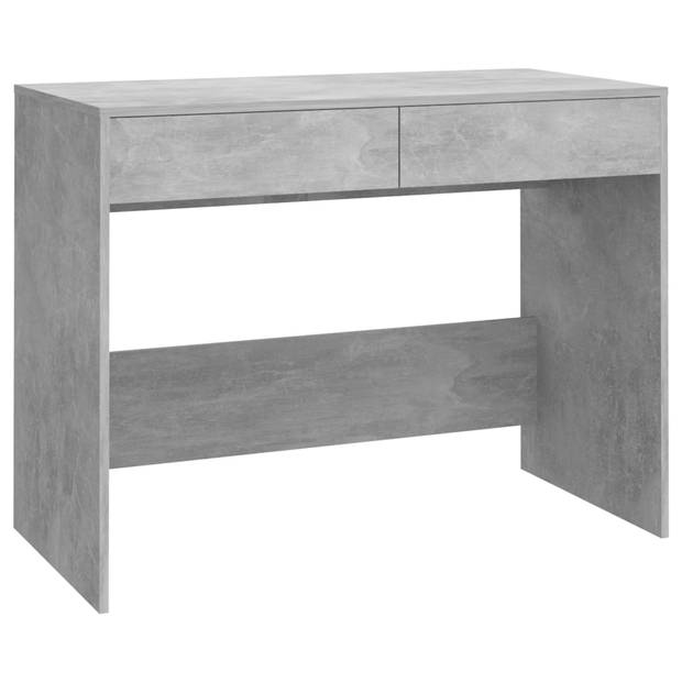 The Living Store Bureau X Betongrijs - 101x50x76.5 cm - Stevige en stabiele werktafel met 2 lades en gemakkelijk