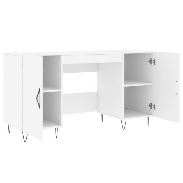 The Living Store Bureau - Studie- en werkruimte meubel - 140 x 50 x 75 cm - Wit