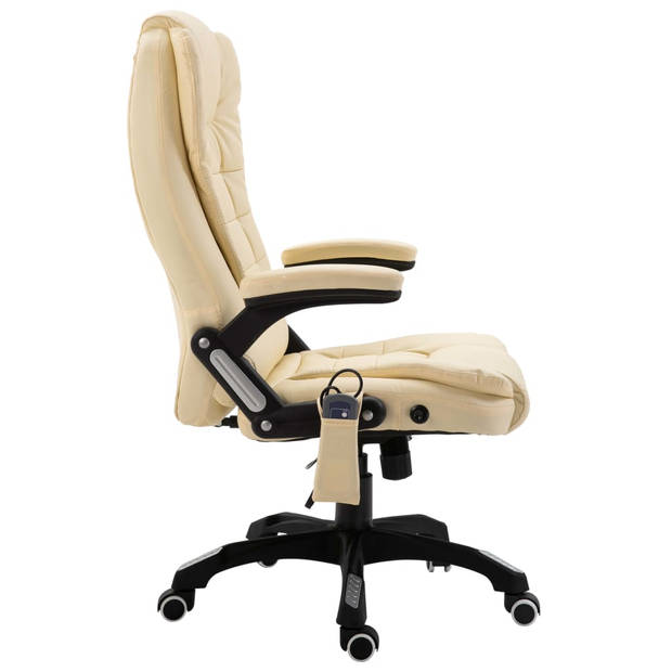 The Living Store Kantoorstoel Ergonomisch - Crème - 68 x 71 x (110-119) cm - 6-punts massage - verwarming