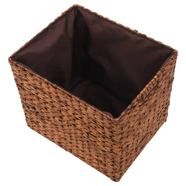 The Living Store Bank Zeegras - 105 x 40 x 42 cm - Met 3 manden - Bruin/Zwart - Polyurethaan