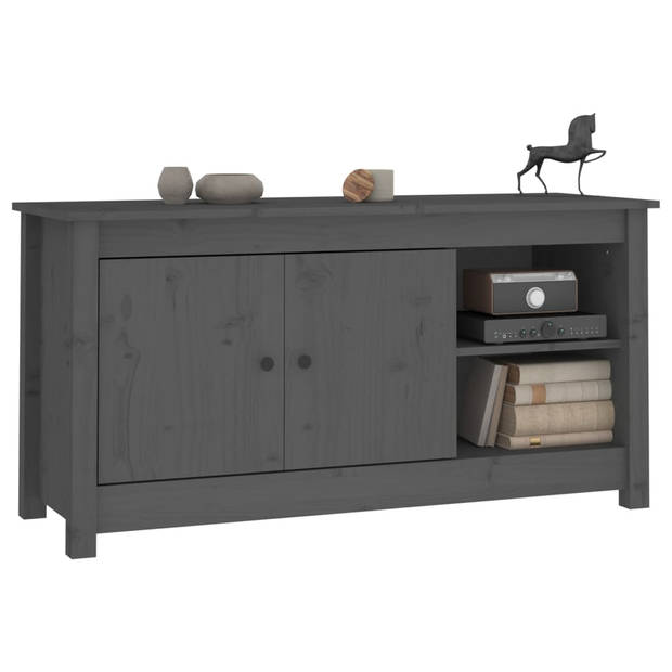 The Living Store TV-meubel - Grenenhout - 103x36.5x52 cm - Grijs