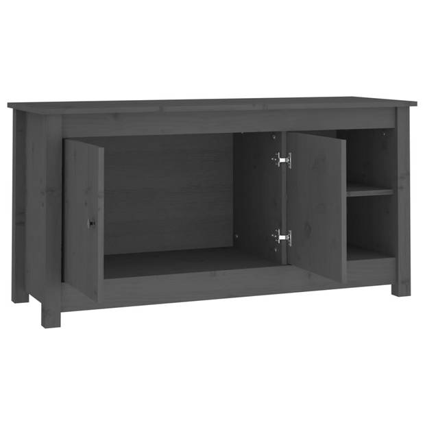 vidaXL Tv-meubel 103x36,5x52 cm massief grenenhout grijs