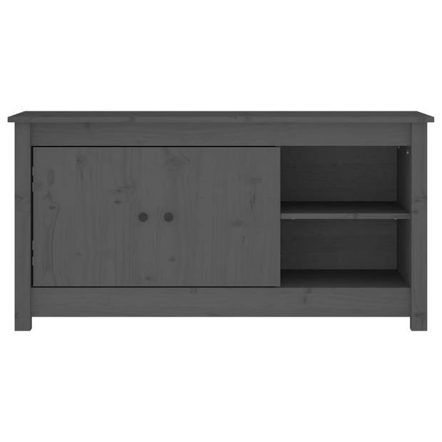 The Living Store TV-meubel - Grenenhout - 103x36.5x52 cm - Grijs