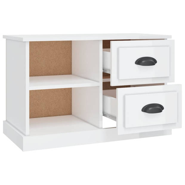 The Living Store Tv-kast Trendy - Tv-meubel met opbergruimte - 73x35.5x47.5 cm - Hoogglans wit