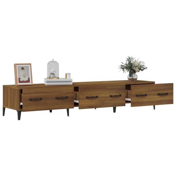 The Living Store TV-meubel Modern Bruineiken 150x34.5x30 cm - Stevig Hout - Voldoende opbergruimte