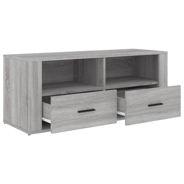 The Living Store Tv-kast Sonoma Eiken - 100x35x40 cm - Stereokast met opbergruimte