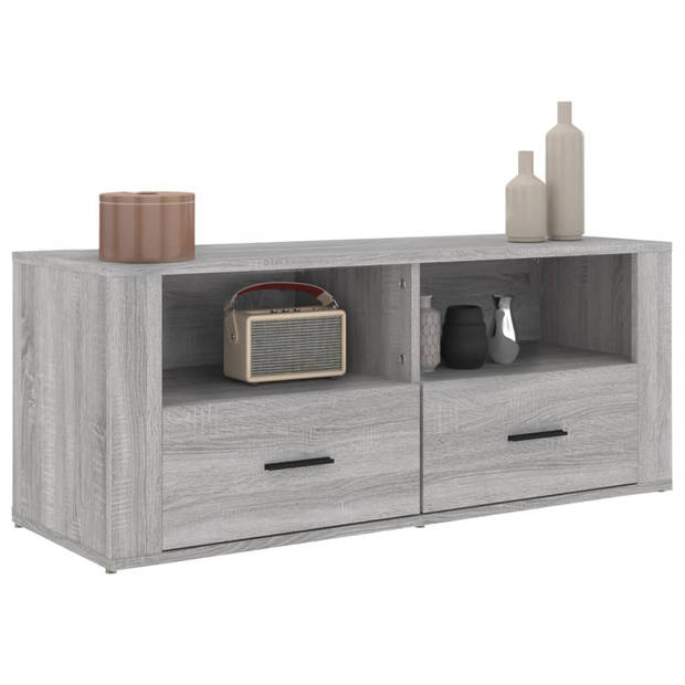 The Living Store Tv-kast Sonoma Eiken - 100x35x40 cm - Stereokast met opbergruimte