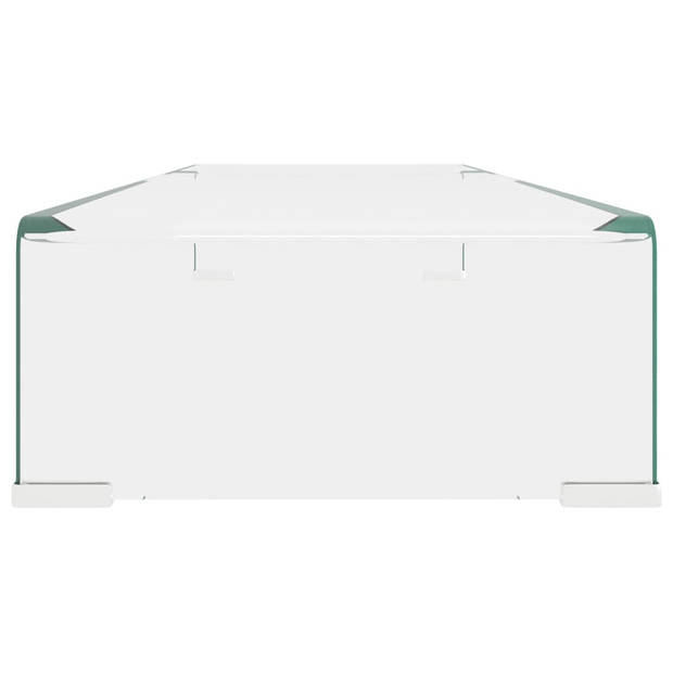 The Living Store TV-meubel - Glazen constructie - Verhoger - Gehard glas - Transparant - 90 x 30 x 13 cm - 12 mm dik