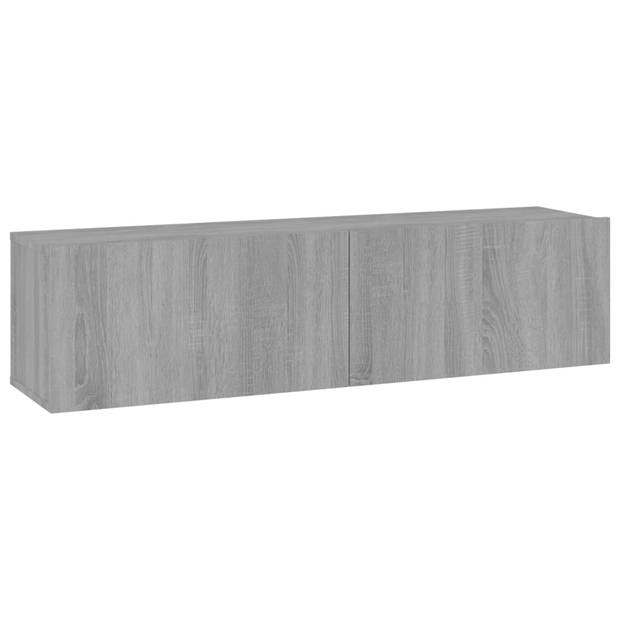 The Living Store TV-meubel - - 120 x 30 x 30 cm - Kleur- Grijs Sonoma Eiken - Materiaal- Bewerkt Hout