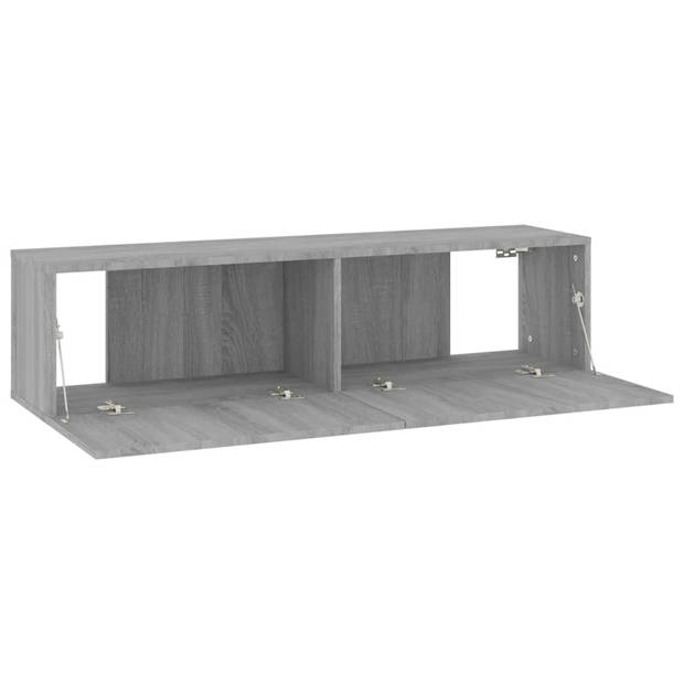 The Living Store TV-meubel - - 120 x 30 x 30 cm - Kleur- Grijs Sonoma Eiken - Materiaal- Bewerkt Hout