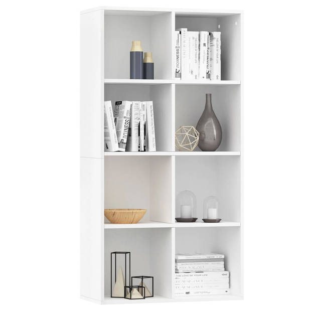 The Living Store Boekenkast - klassiek - meubels - Afmeting- 66 x 30 x 130 cm - Kleur- wit