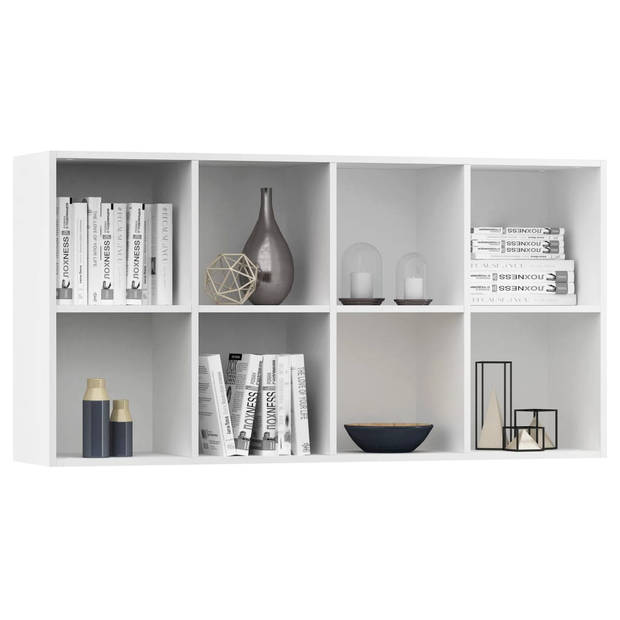 The Living Store Boekenkast - klassiek - meubels - Afmeting- 66 x 30 x 130 cm - Kleur- wit